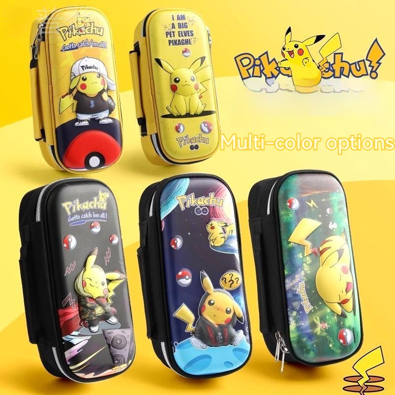 3d EVA Pokemon Pikachu Tempat Pensil Password Lock Kotak Alat Tulis Cowok Cewek Pikachu Kotak Pensil Siswa Pen Case Perlengkapan Sekolah