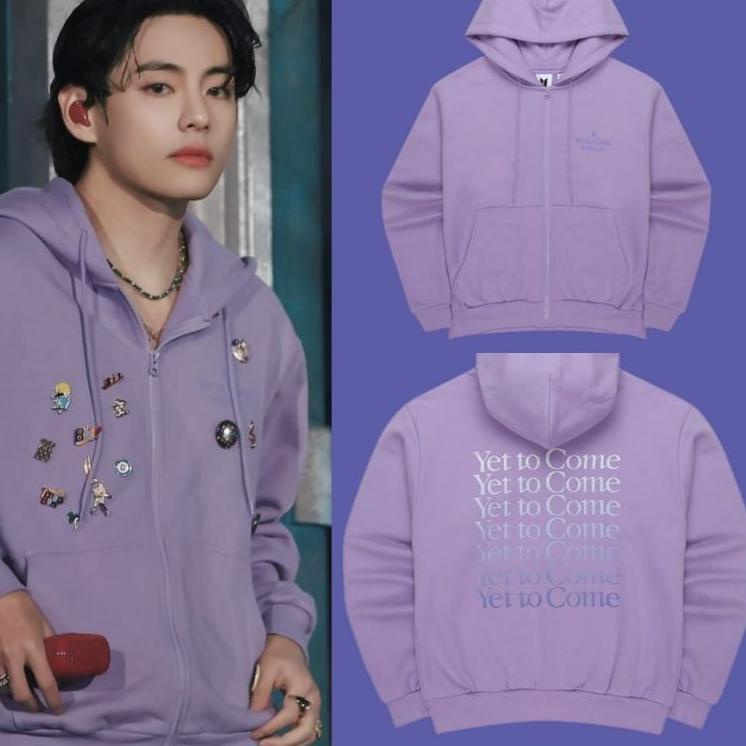 Chekout ( READY STOK ) JAKET HOODIE Korean bts yet to come IN BUSAN TULISAN GRADASI UNGU ready ukura