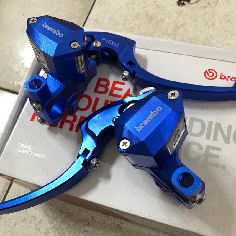 (BISA COD) Master Rem Handle Brembo 17X18 Double 2 Tabung 1 Set Full Cnc Universal Motor Nmax, Pcx, Xmax, Aerox, Adv, Xeon, Fino, Xride, Scoopy, Genio, Skydrive, Spin, Skywave, Beat, Vario, Mio, Dll