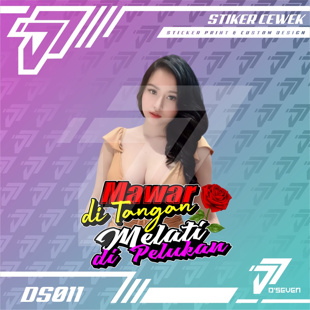 Stiker Foto Cewek Hijab Vector Seksi Custom Bisa Request Foto & Kata-kata - Stiker Mobil / Motor / T