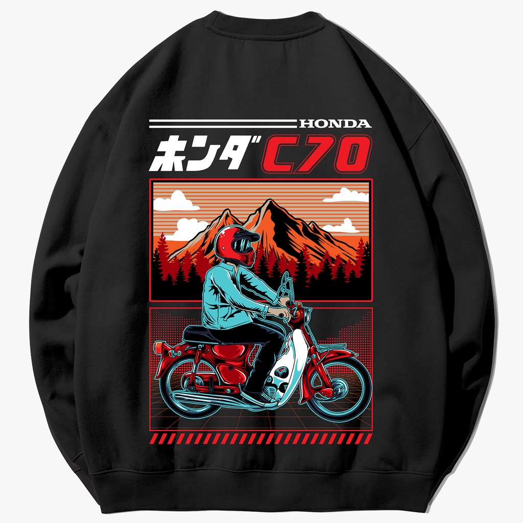 CREWNECK FLEECE SUNMORI MOTOR C70 RIDER JOE LEE