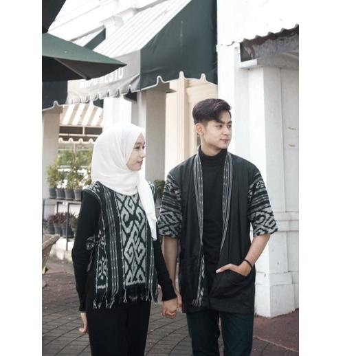 TERLARIS COUPLE TENUN TORA VEST TENUN IKAT ASLI OUTER SONGKET BATIK KAMPUS CARDIGAN TENUN KIMONO TEN