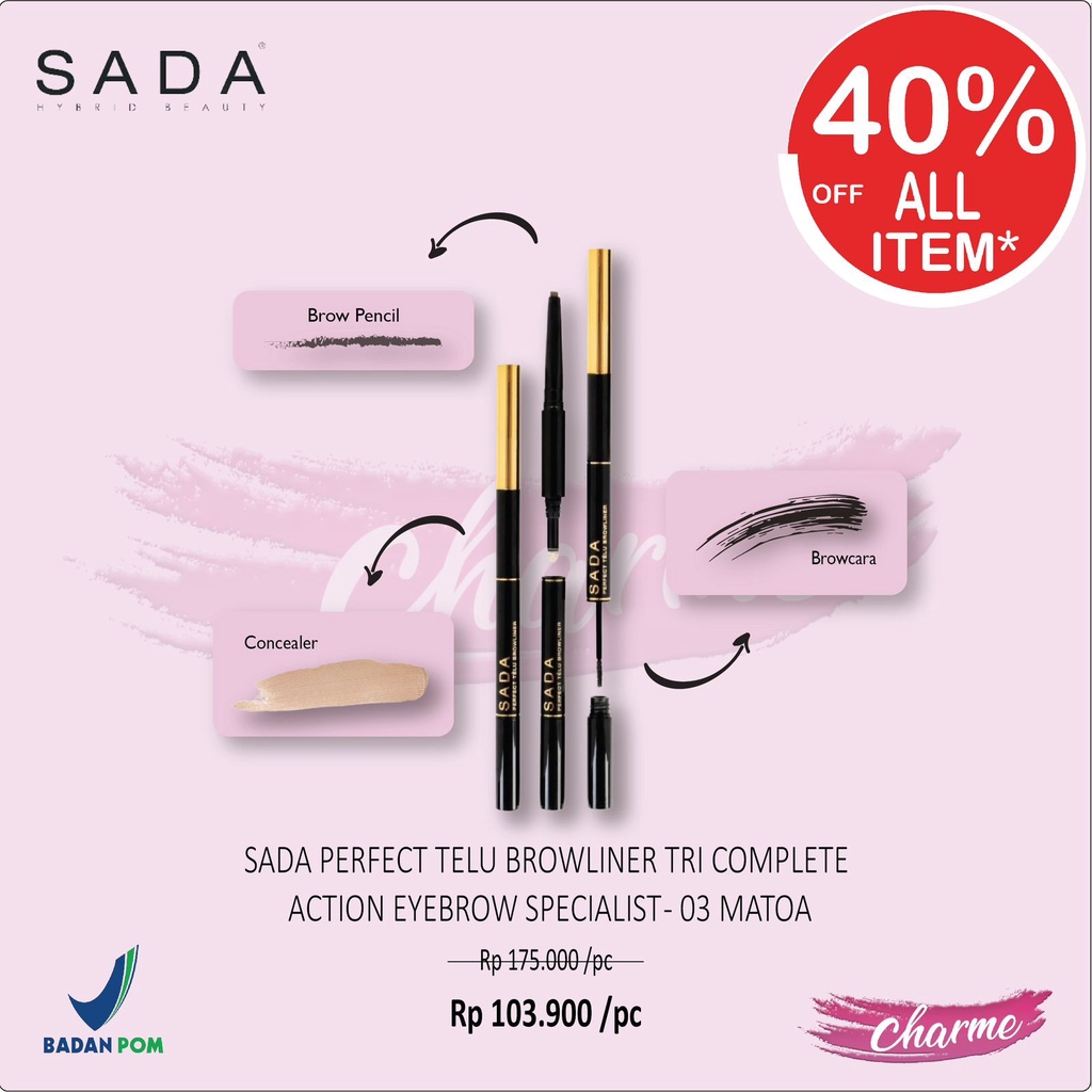 (READY &amp; ORI) Sada Perfect Telu Tri-Complete Action Eyebrow Specialist With Browcara Concealer