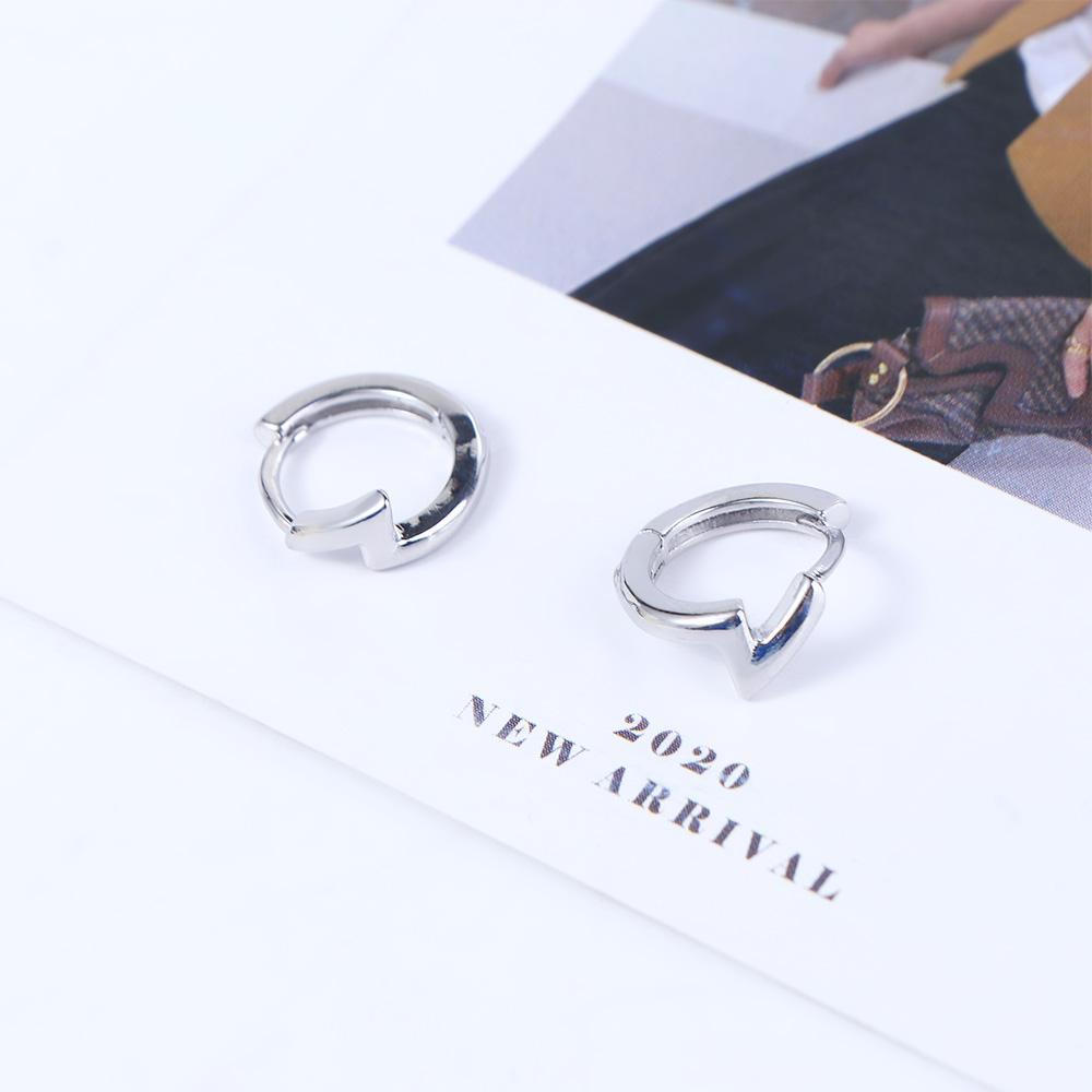 Mxbeauty Pria Hoop Earrings Minoritas Kepribadian Wanita Pesta Punk Perak Plat Pria Aksesoris