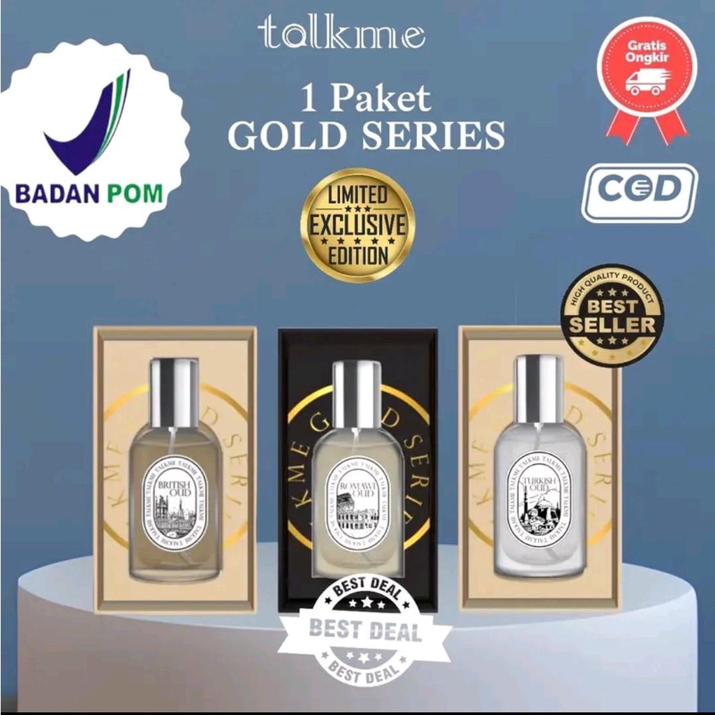 BELI 2 GRATIS 1 TALKME PARFUME GOLD SERIES EDP TAHAN 12JAM