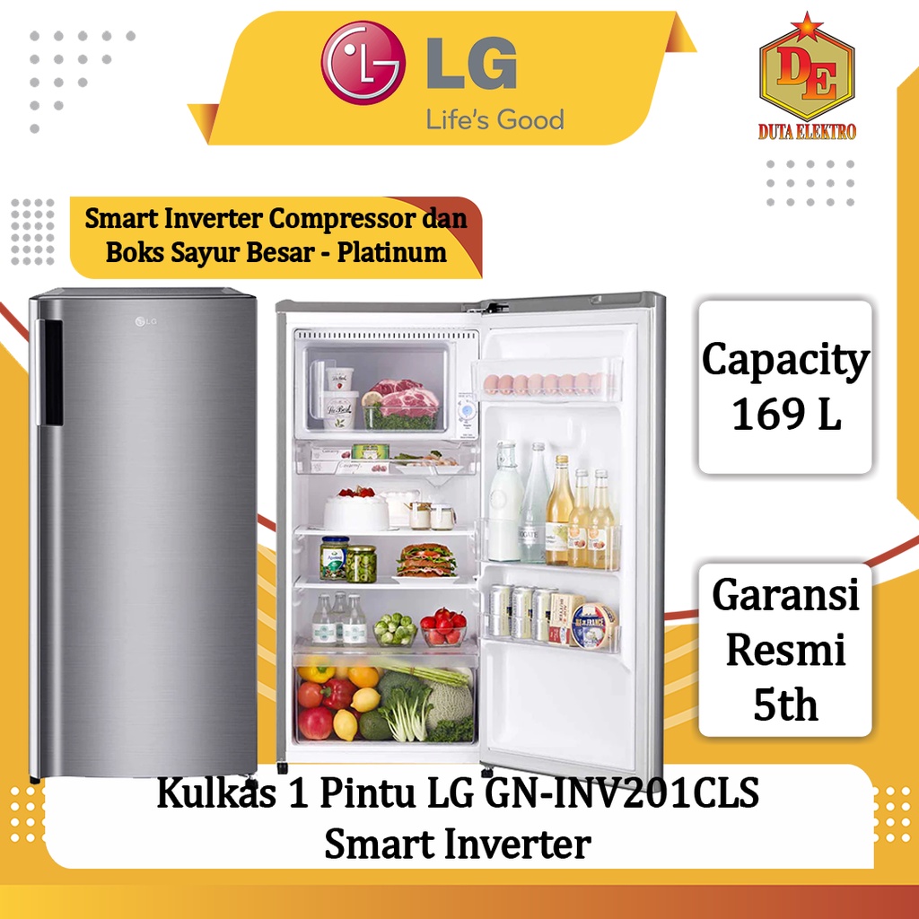 Kulkas 1 Pintu LG GN INV 201 CLS