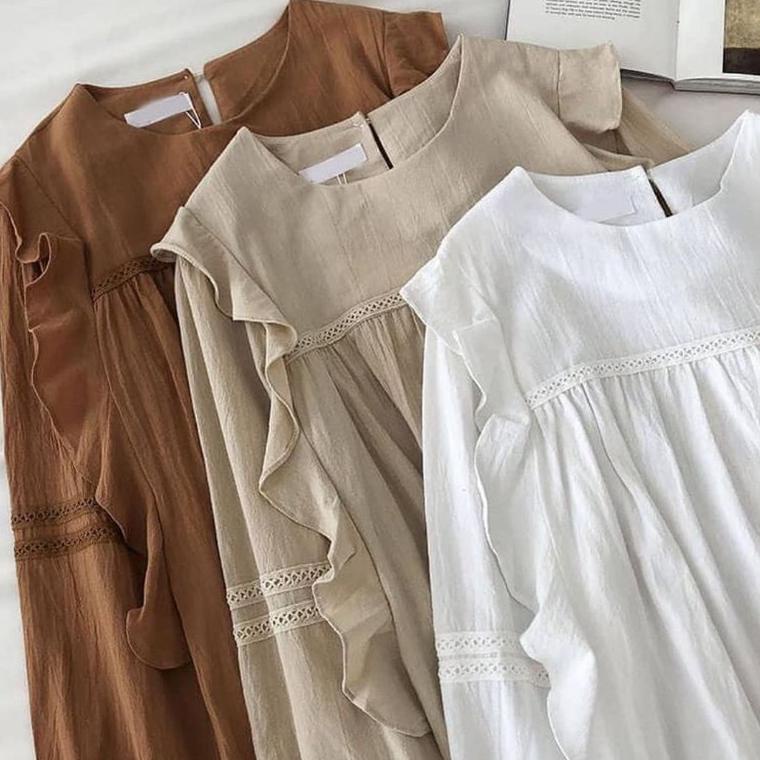 Best Seller BLOUSE KOREA SAKA BLOUSE ATASAN WANITA KOREAN STYLE BLOUSE BEST SELLER