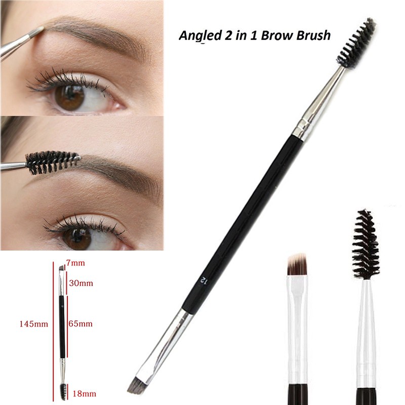 DOPPIO SIKAT DAN KUAS ALIS 2IN1 ( Kuas + Spoolie ) Eyebrow Brush 2 in 1