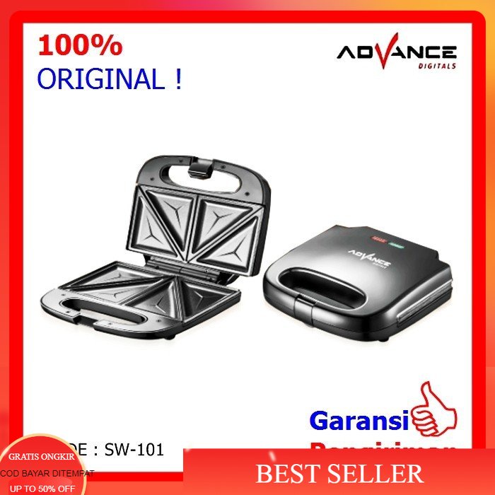 Alat Panggang Sandwitch Toaster Pemanggang Roti Elektrik SW 101 Advance