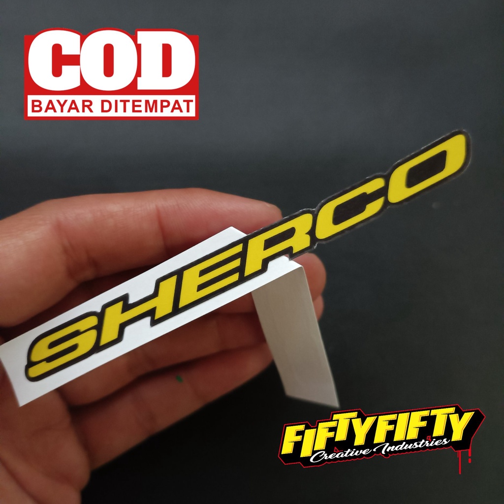 Stiker Print Cut SHERCO Stiker Printing Laminasi Glossy Stiker Motor Mobil Helm Sudah Membentuk Pola Desain