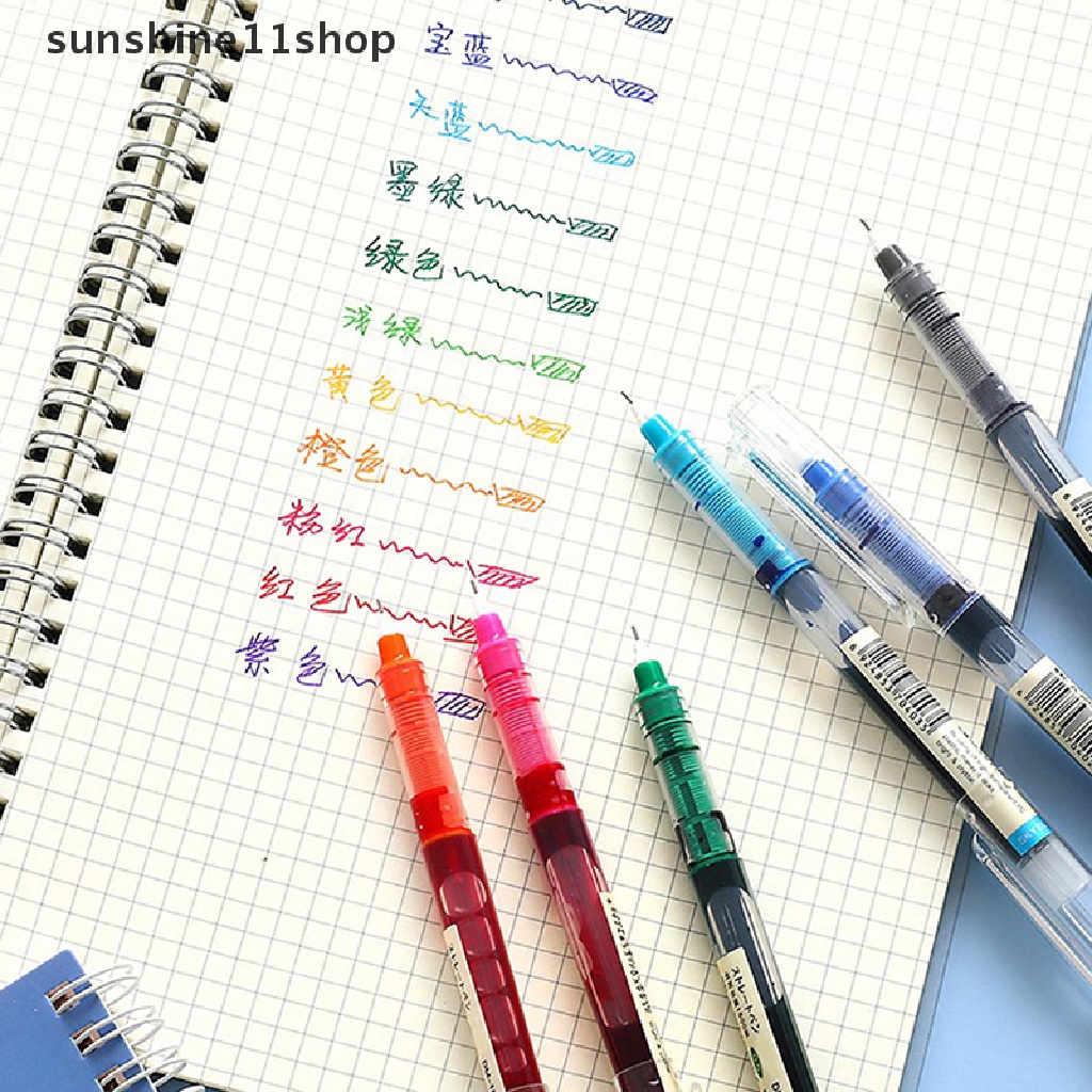 Sho Color Quick-drying Large-Kapasitas 0.5mm Ink Mark Gel Pen Liquid Rollerball Pen Wrig Diary Alat Tulis Kantor Freen Pengiriman N