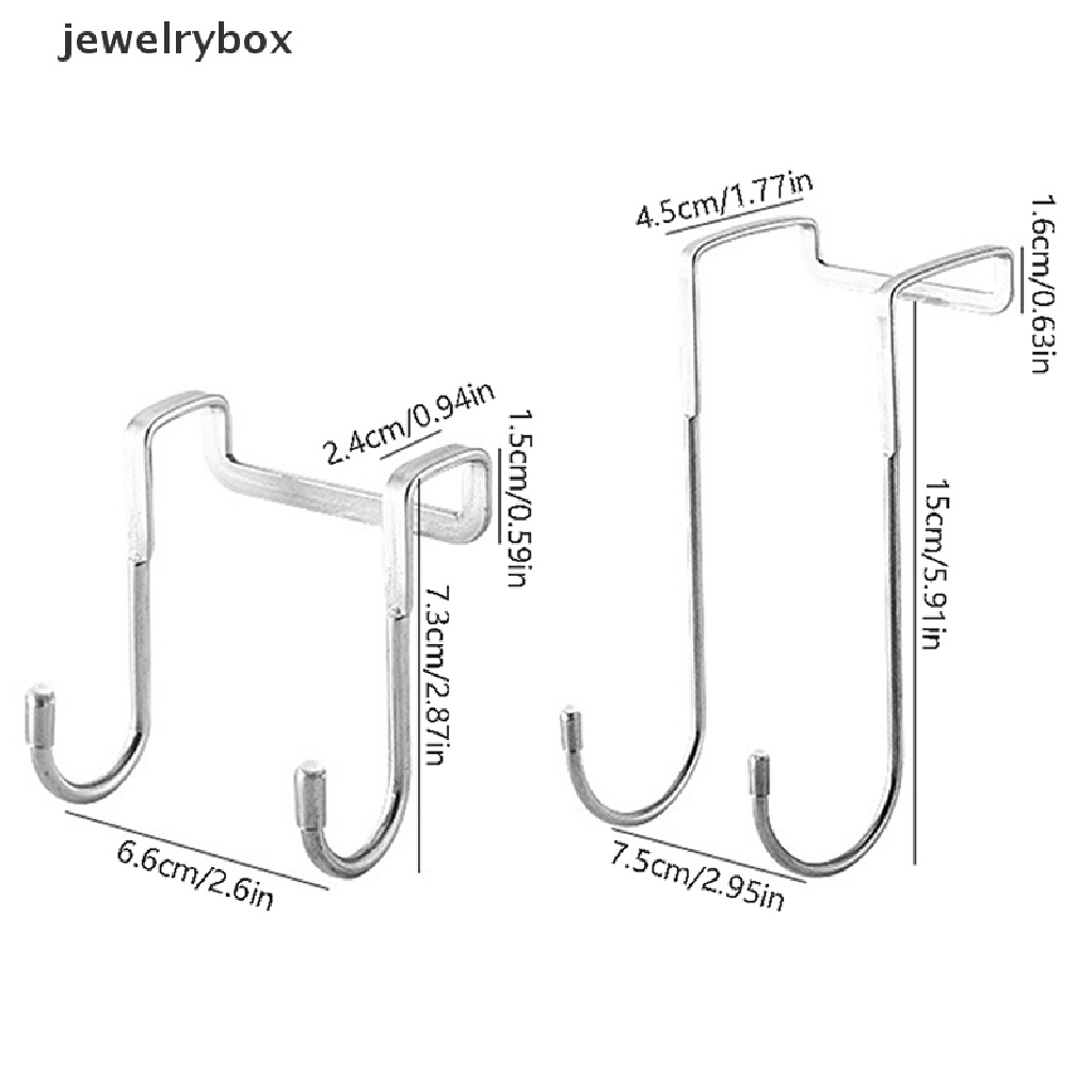 [jewelrybox] 304kait Stainless Steel Gratis Punching Double S-Shape Hook Dapur Kamar Mandi Kabinet Pintu Belakang Tipe Mantel Handuk Penyimpanan Gantungan Butik