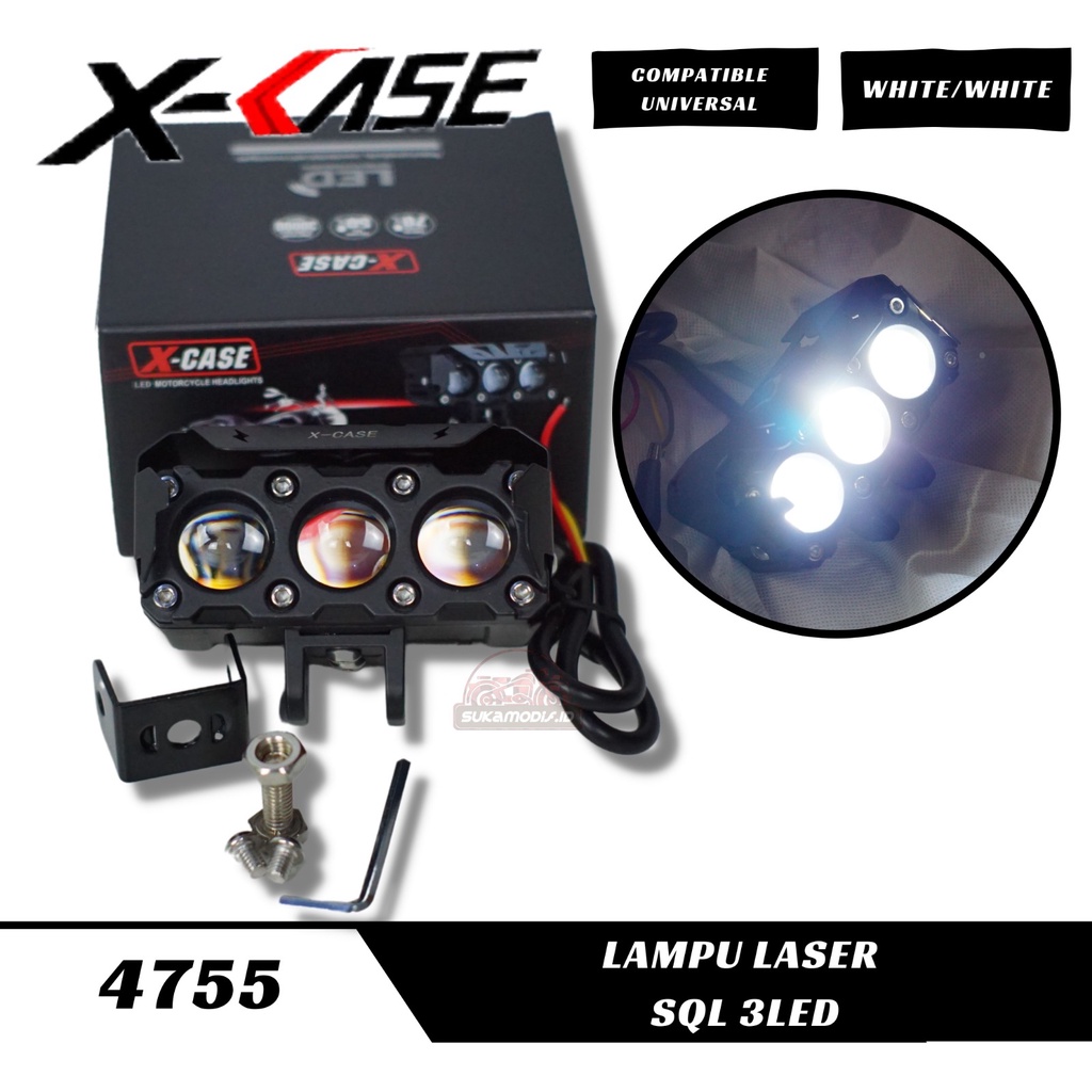 Lampu Tembak Laser Foglamp SQL 3 Mata SQl 3 Mata Q5 Superbright Hi Low Waterproff mobil motor UNIVER