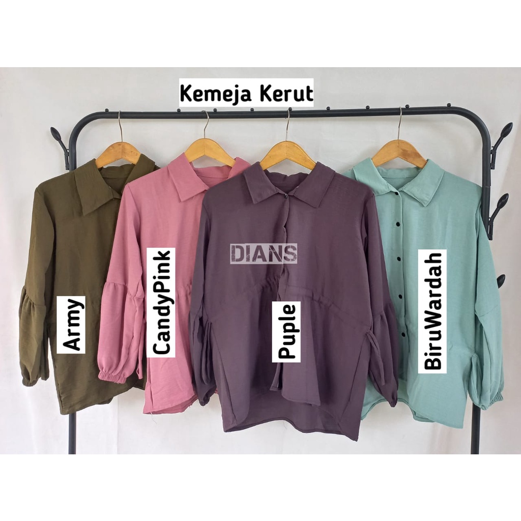 Kemeja Blouse Crinkle // Atasan Wanita Best seller