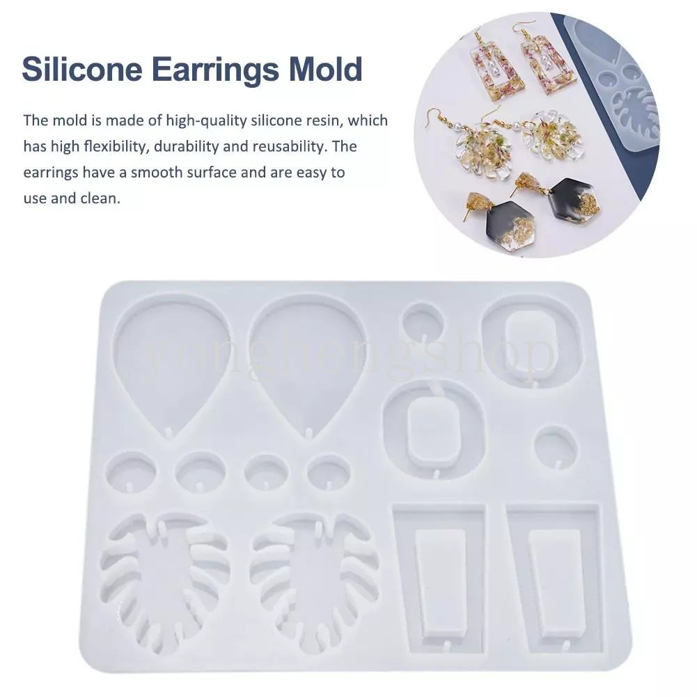 Anting Liontin Perhiasan Cetakan Silikon Resin Casting Cetakan DIY Kristal Epoxy Handmade Craft Making Tool