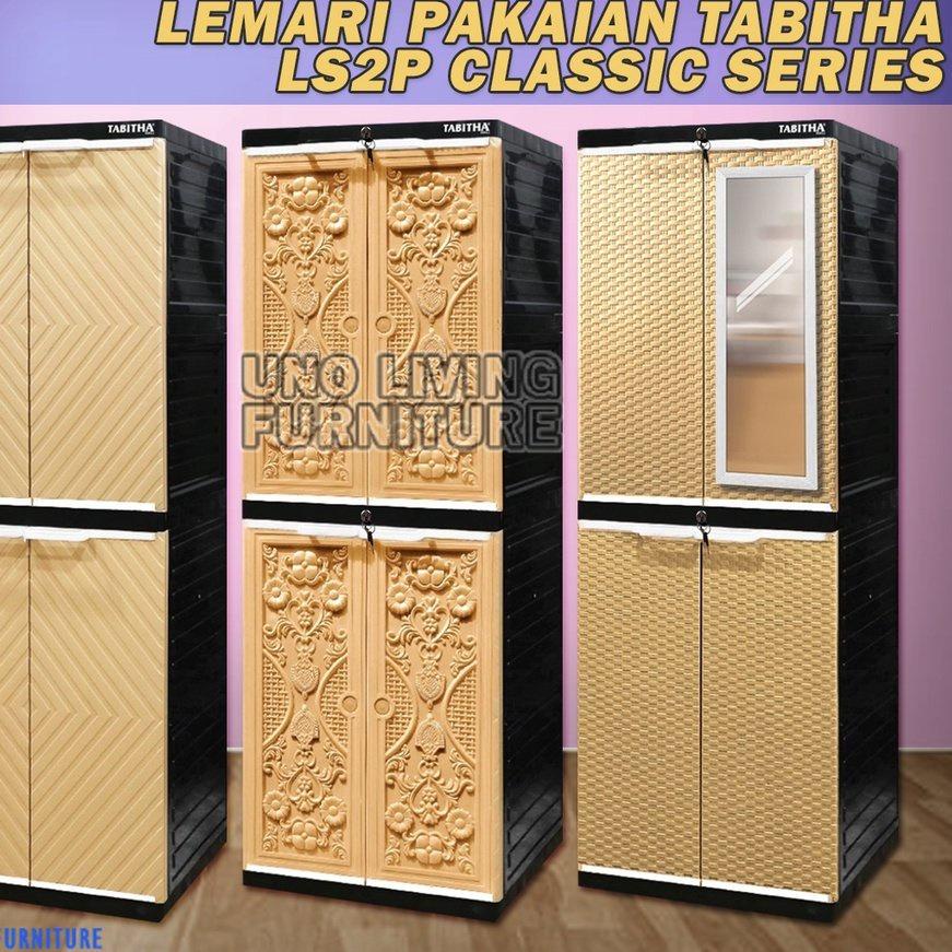 ➽ LEMARI PAKAIAN PLASTIK LEMARI TABITHA MINI JEPARA FULL KUNCI LEMARI 4 SUSUN 2 PINTU TABITHA LS2P ✥