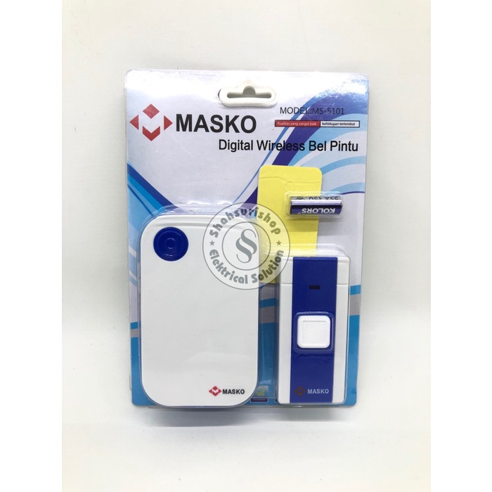 Bel Rumah BEL PINTU RUMAH WIRELESS LISTRIK MASKO MS 5101 PREMIUM QUALITY(I3W0) Bel Pintu Rumah Tahan