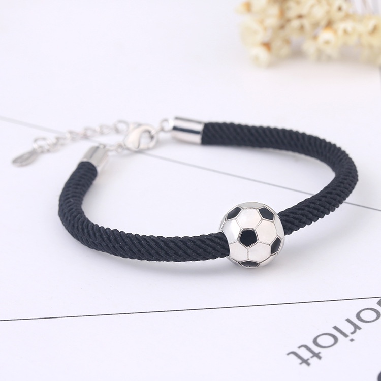 Gelang Tangan Epoxy Motif Bola Sepak Mini Gaya Eropa / Amerika Untuk Pasangan / Pria / Wanita