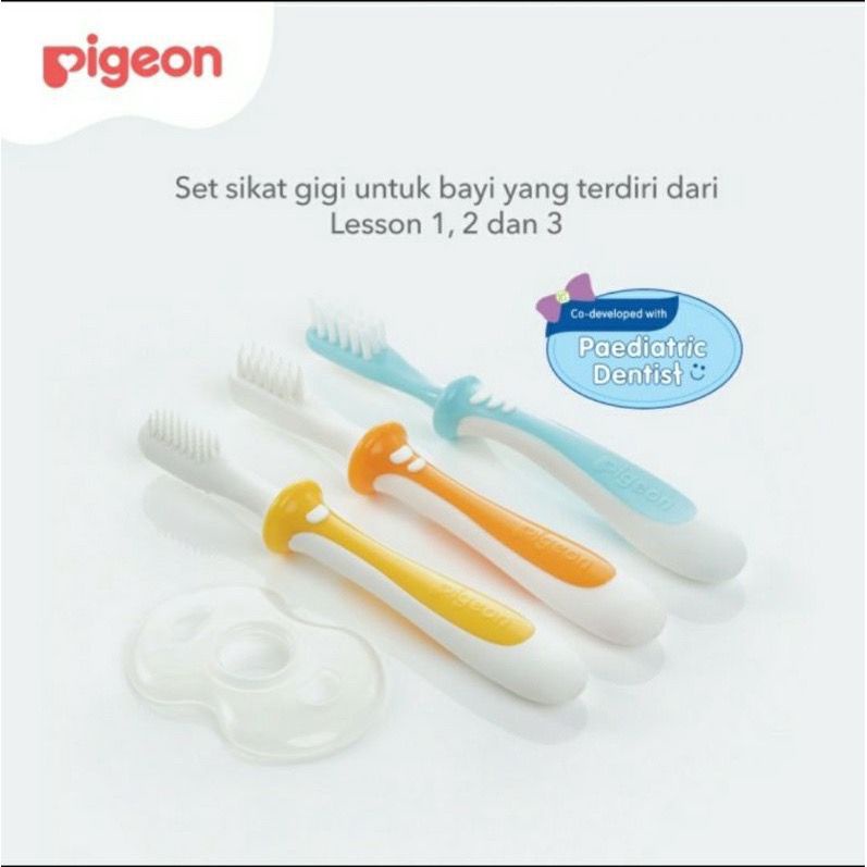 PIGEON Baby Training Tooth Brush Toothbrush Set Lesson 123