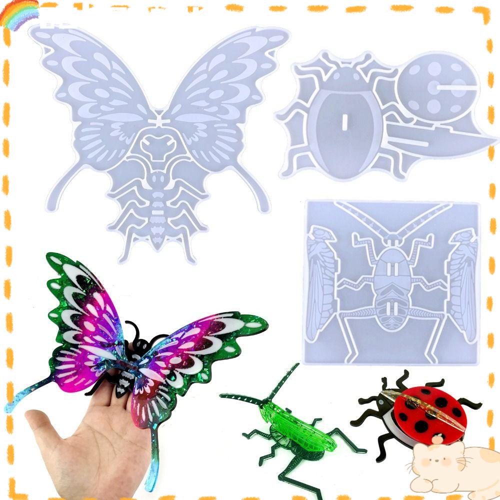 Solighter 1/2PCS Butterfly Silicone Mold DIY Membuat Perhiasan Alat Clay Mold Casting Mould