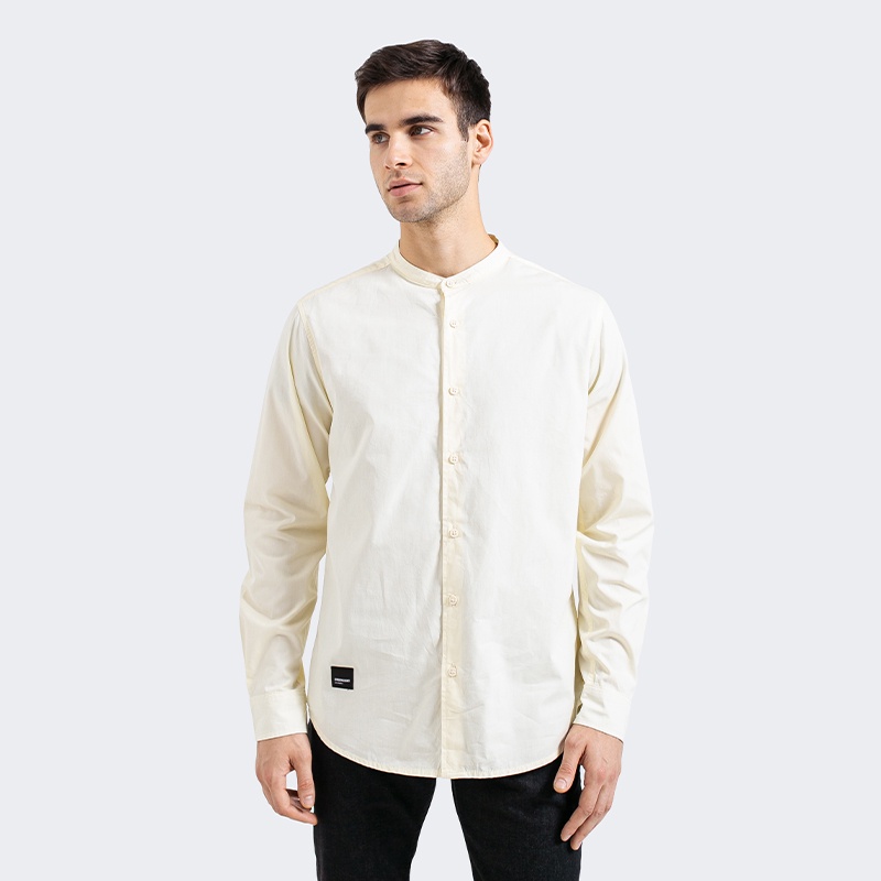 Greenlight Original Kemeja Kerah Mandarin Basic Pria Shirt Polos Cowok Bahan 100%  Katun Poplin Crea