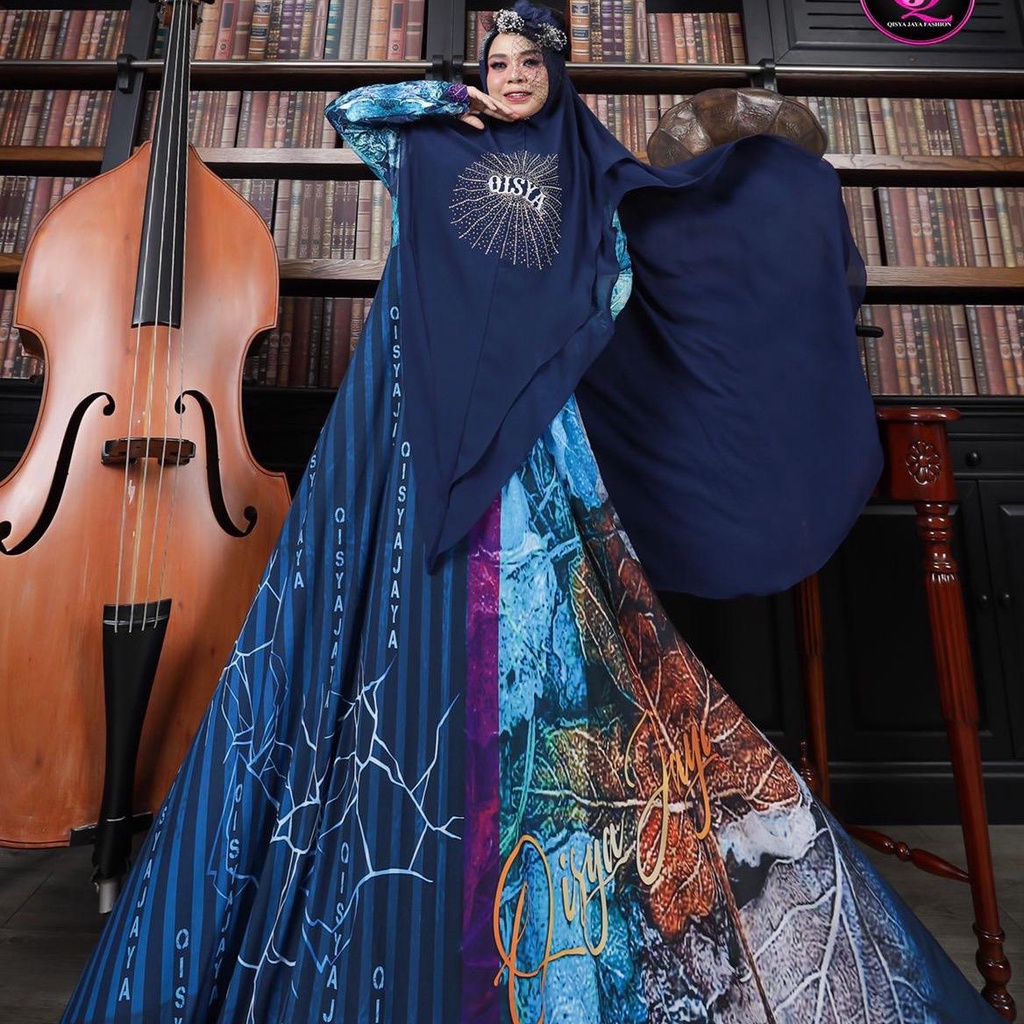 Gamis Syar'i Ceruty Mix Jersey Almeera Qisyajaya | Gamis Busui | Gamis Terbaru