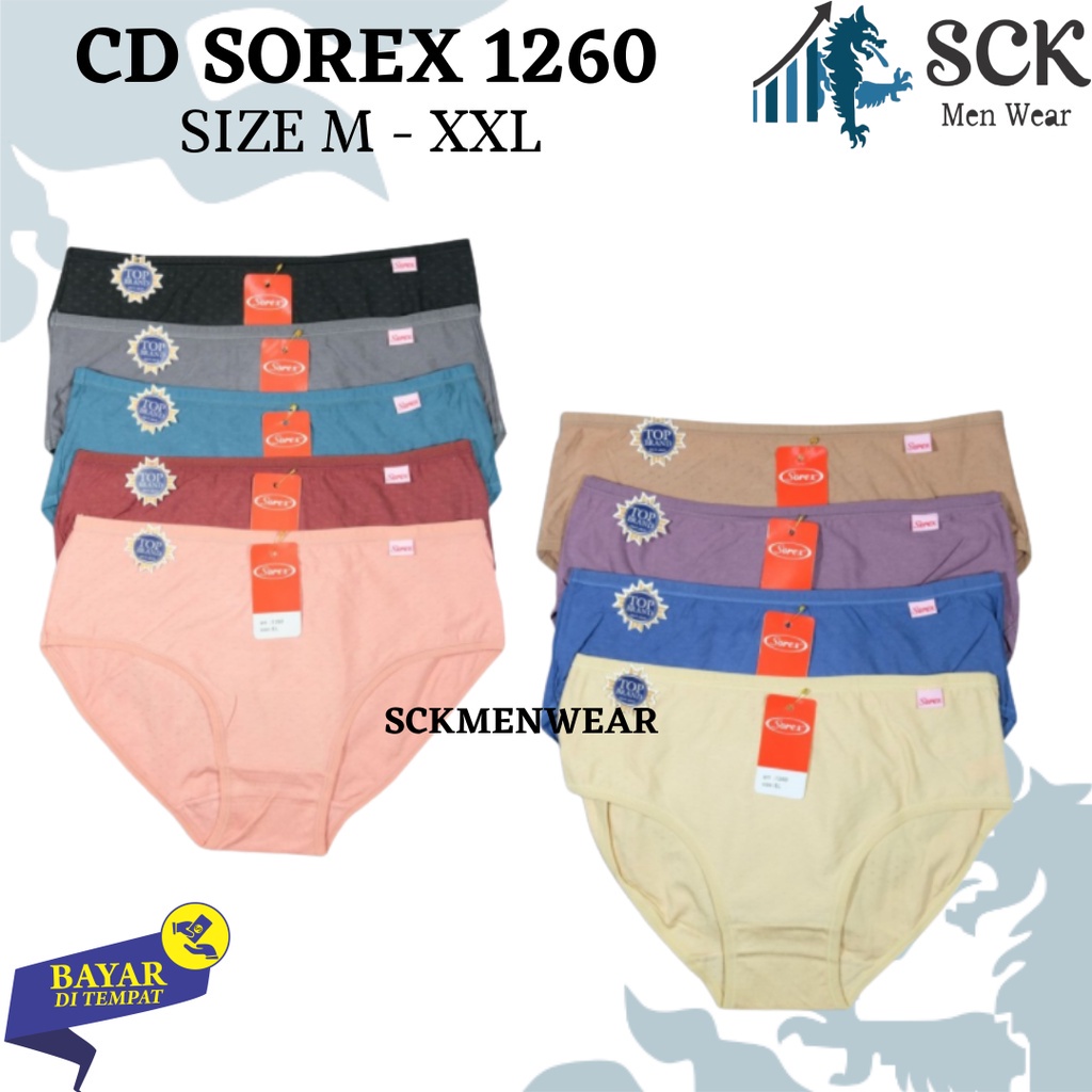 Celana Dalam Wanita SOREX 1260 MODEL MID WAIST M-XXL / CD Bahan Katun Extra Lembut / Pakaian Dalam Cewek - sckmenwear GROSIR