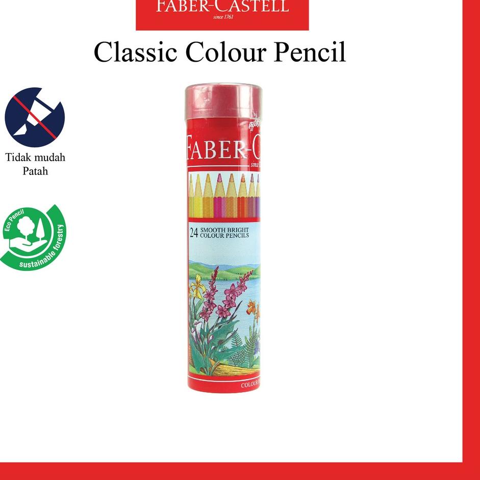 

Langsung Pilih Pensil Warna Faber Castell Classic 24 Warna Ukuran Long Round Tin Kaleng