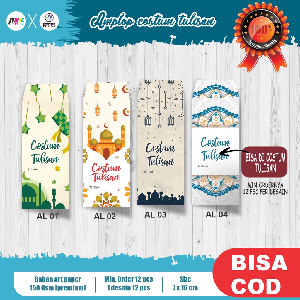 

AMPLOP LEBARAN UANG PANJANG COSTUM TULISAN BAHAN ART PAPER