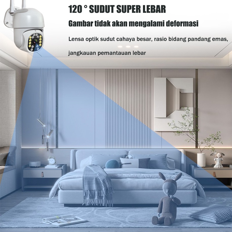 360 derajat full-color high-definition waterproof dan lightning-proof outdoor night vision wireless wifi remote monitor