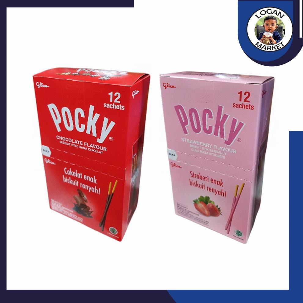 

jdn81 Glico Pocky Single Chocolate Coklat Strawberry Stroberi 12gram 12 gram 12 Sachet Pcs 12Pcs Hot Sale