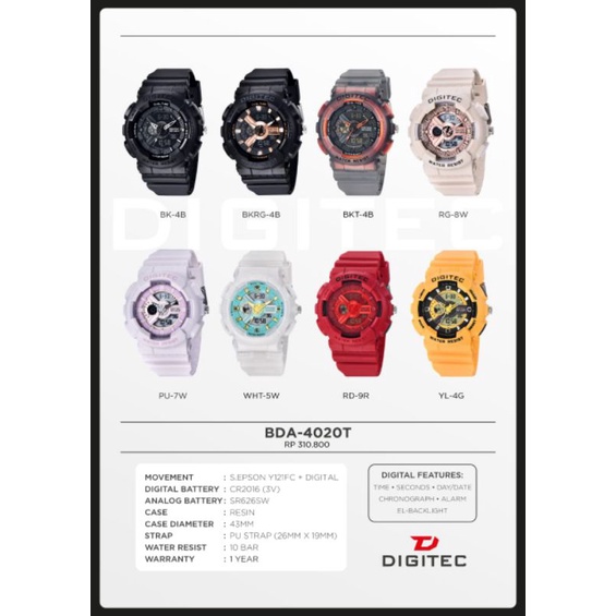 Jam Tangan Wanita Digitec DA 4020 DG2063 ORIGINAL Bergaransi