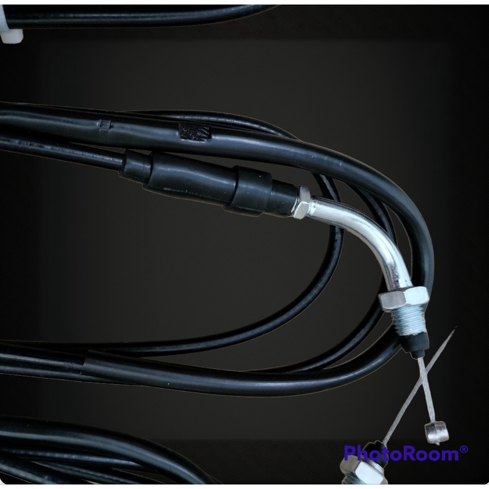 DUA Kabel Tali Gas Spontan Kontan L Serat Carbon Domino 190CM Universal Matic Bebek Laki