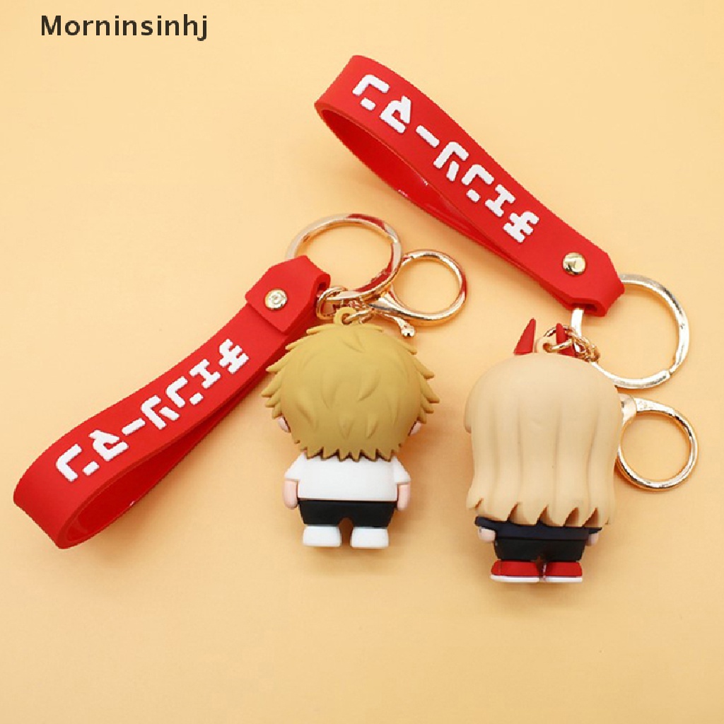 Mornin Chain Man 3D Rubber Q Version Gantungan Kunci Anime Lucu Pochita Makima Ornamen Tas Liontin Cosplay Alat Peraga Mainan Gantungan Kunci Keyring id