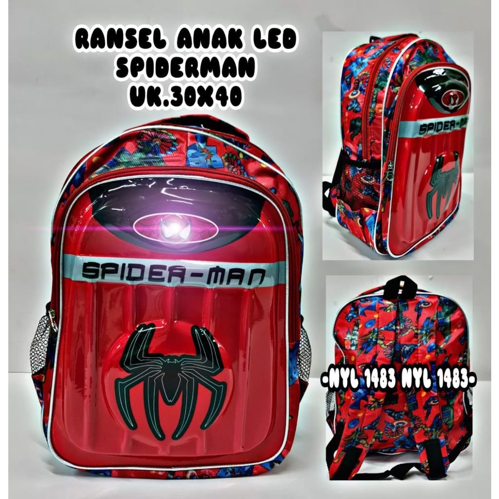 &quot;aurabagss&quot; - Tas anak Tas Ransel Sekolah Anak Laki - Laki Ransel LED Lampu Nyala Ransel Sekolah Anak Laki - Laki PAUD TK SD Karakter 2023