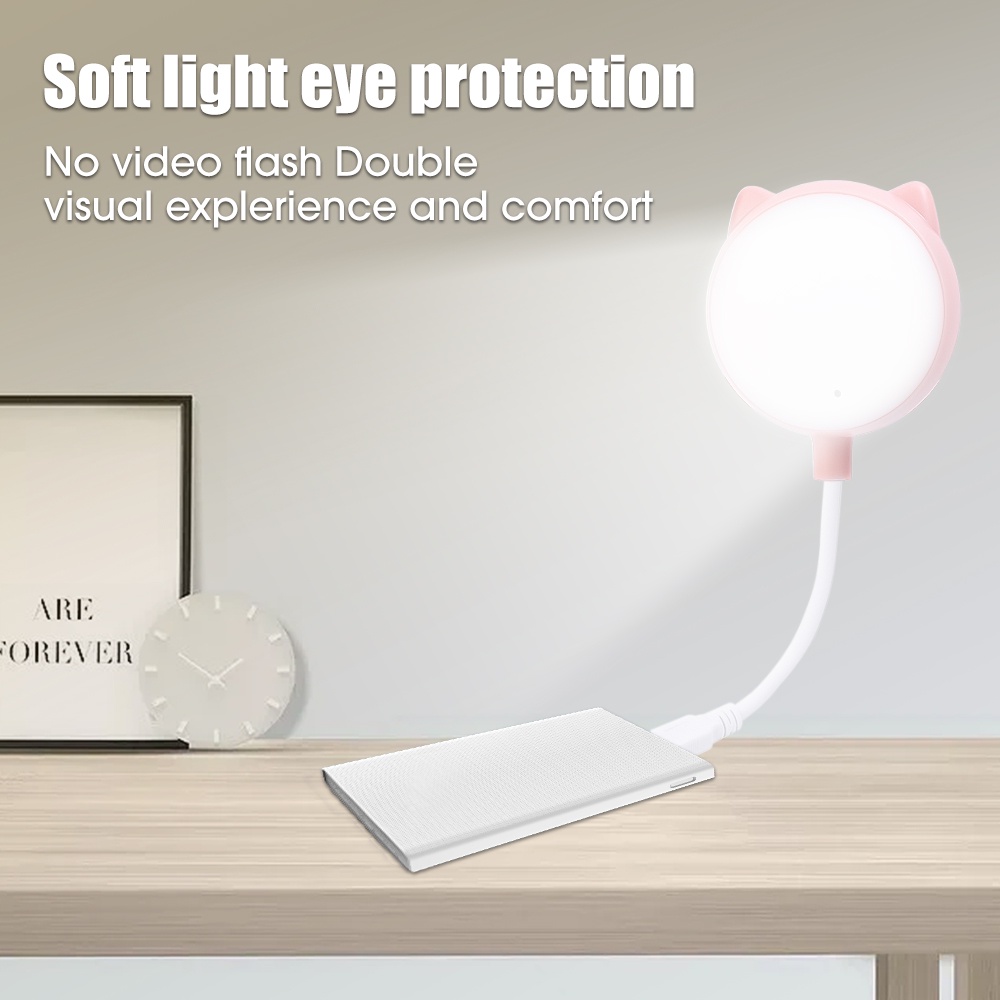 USB Charging Indoor Lighting Bendable Long Pole Night Lamps Chinese / English Voice Control LED Light Cat Shape Eye Protection Reading Lamp Energy-saving Sleeping Lights