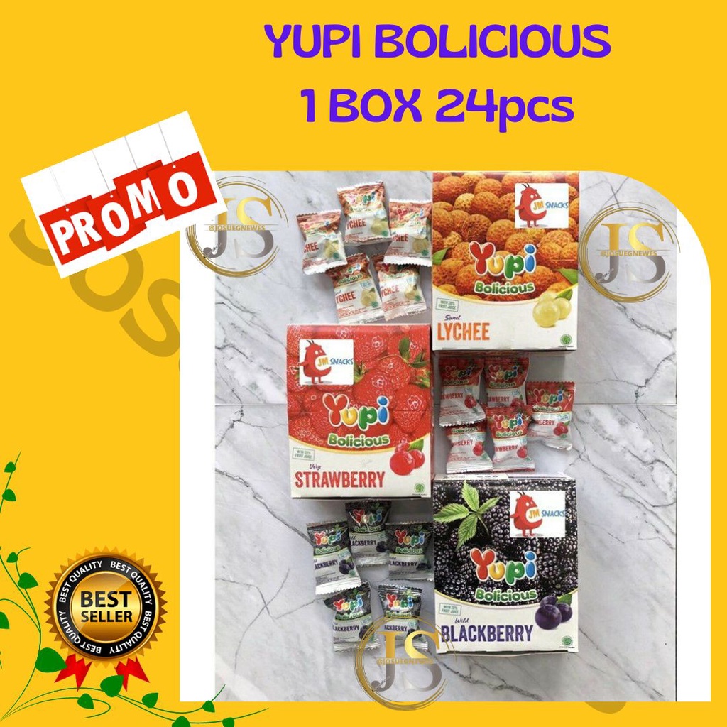 

✔TERMURAH✔ Permen yupi bolicious all varian per box isi 24 pcs permen enak / Permen Jelly Enakk poll / Permen yupi bolicious all varian per box isi 24 pcs