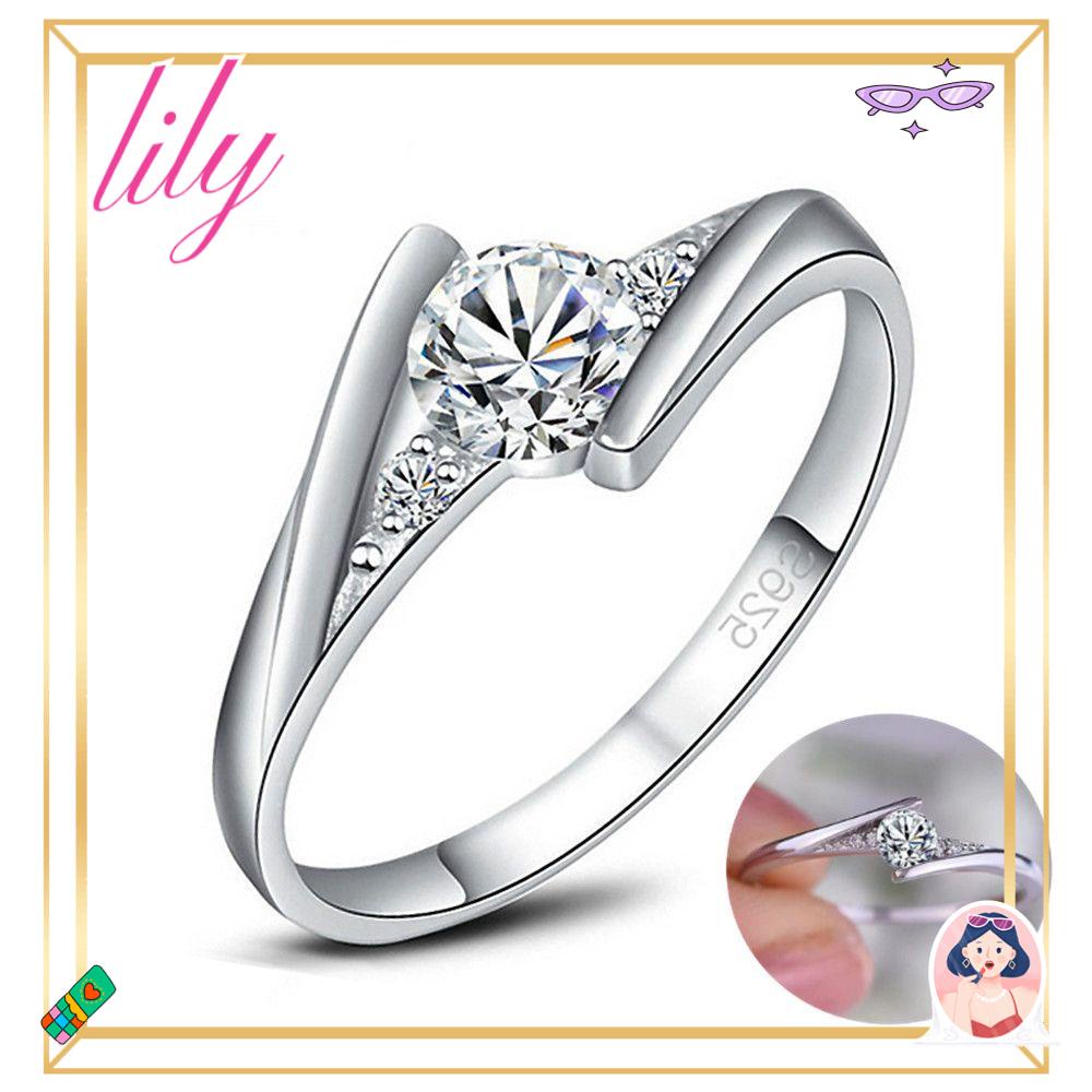 Lily Berlian Cincin Kawin Mode Baru Emas &amp; Perak Klasik Alloy Ladies Ring