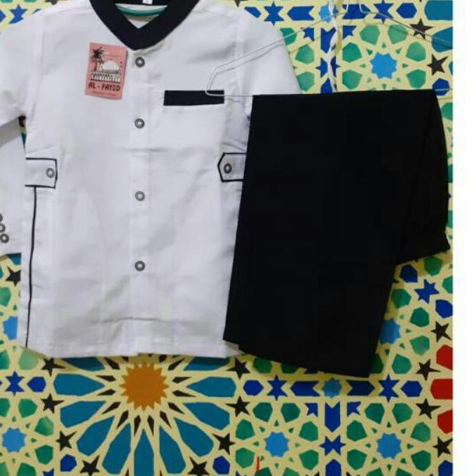 ➪ Baju Muslim Jasko Anak Laki-laki | Setelan Koko Jasko Anak Laki-laki / Koko JASKO PUTIH HITAM 1th-