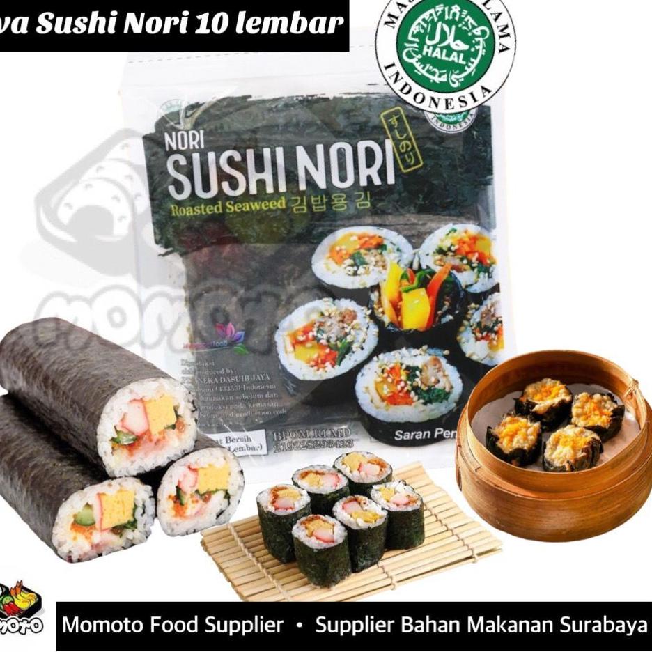

T81 Sushi Nori Java Super food Sheet Gold 10 Lembar | Sushi Roasted Rumput Laut Halal MUI RECOMENDED