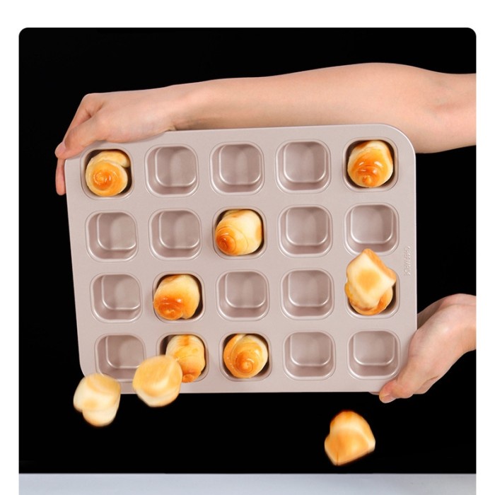 chefmade 20 cups mini square cake mold WK9927/ loyang kue mini cupcake/ loyangan kue / cetakan anti lengket