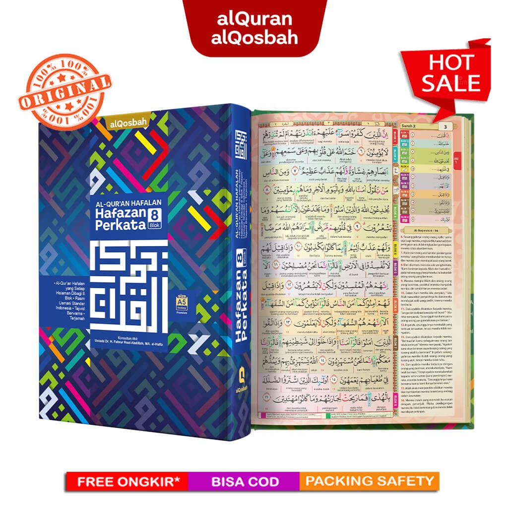 Al-Quran Hafalan Hafazan Tanafus Perkata 8 Blok Warna uk. A5 (Al-Qosbah)