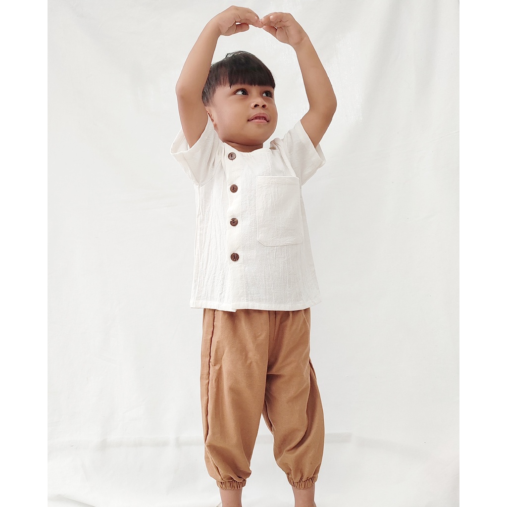 Littlepopy Jogger Pants - Celana Panjang Linen Korean Anak Laki-laki Cowo