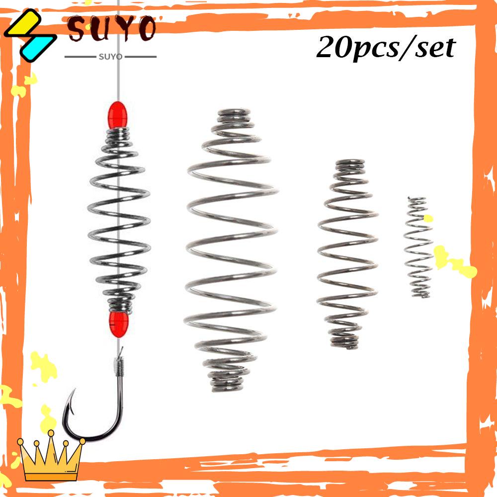 Suyo 20pcs Memancing Spring Feeder Cage Hot Olive Carp S M L Carp Fishing Tackle