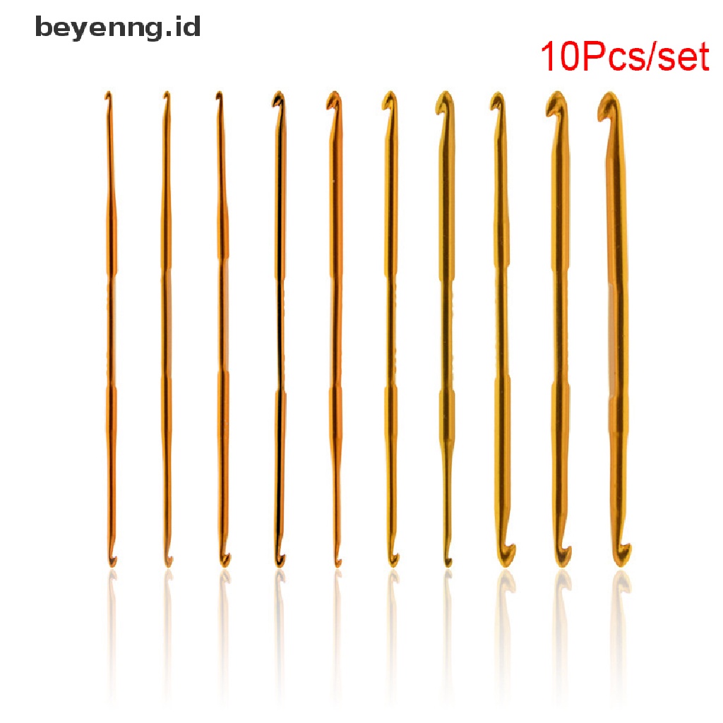 Beyen 10Pcs Alumina Crochet Hook Set DIY Knitg s Home Knitg Alat Jahit ID