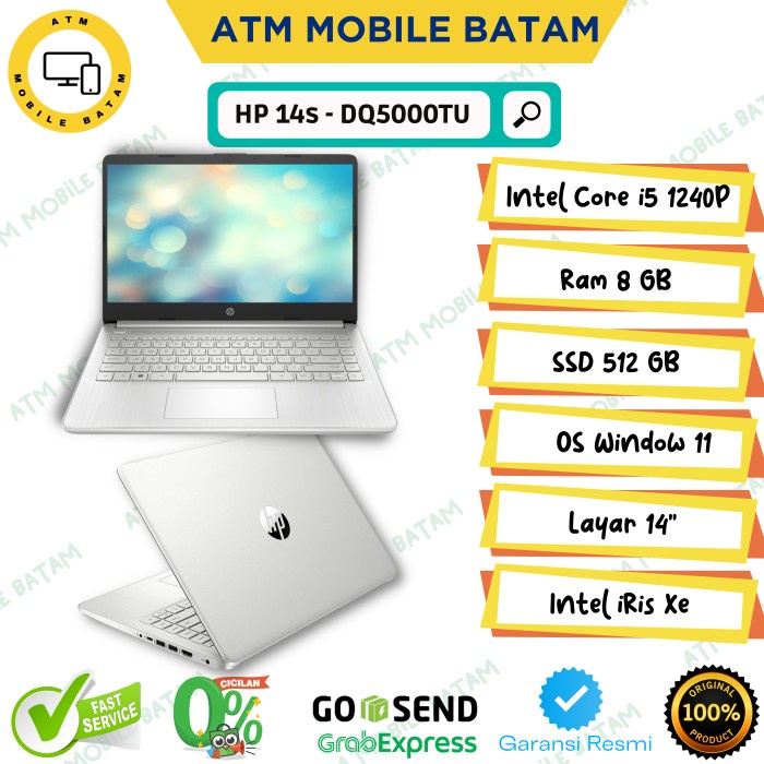 HP 14S DQ5000TU i5 1240P 8/512Gb Garansi Resmi