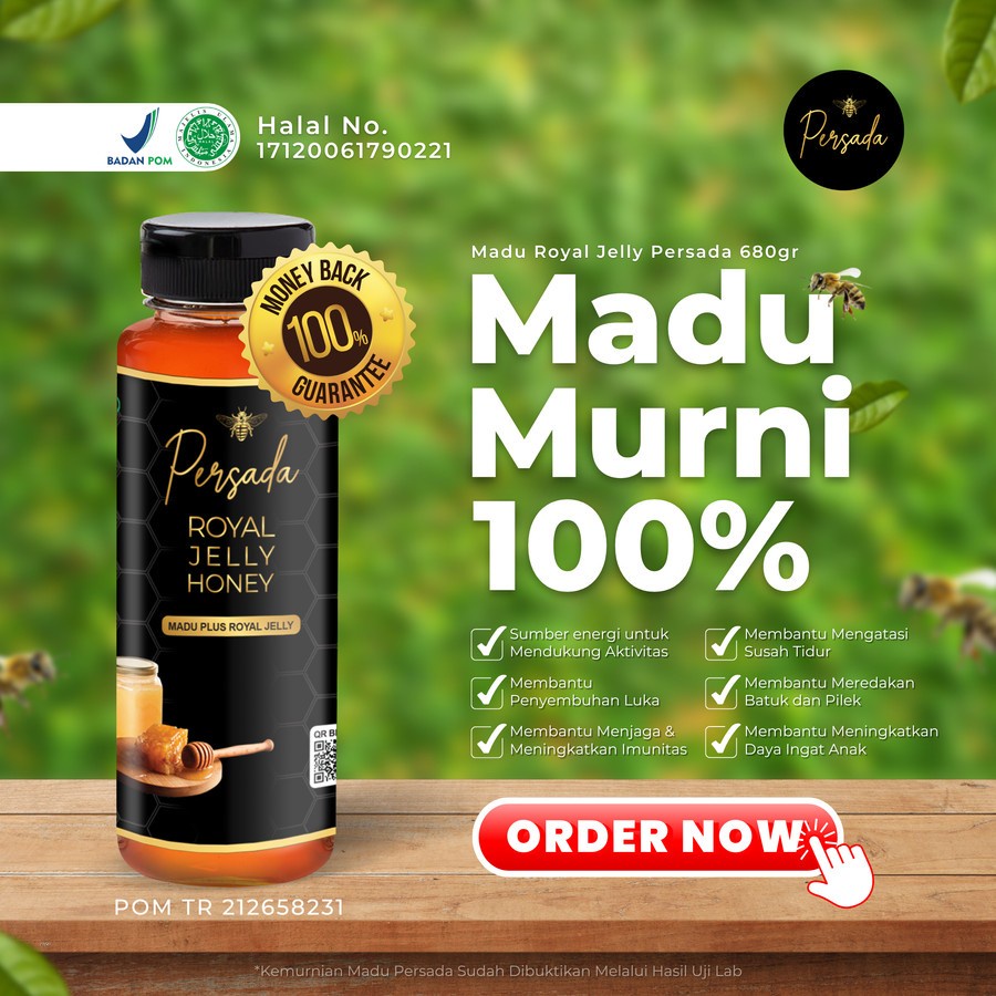 

MADU ROYAL JELLY PERSADA 680gr| MADU MURNI 100% + ROYAL JELLY