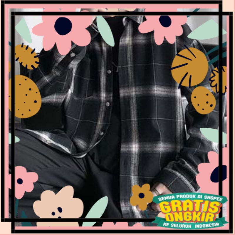 Kemeja Flanel Pria Lengan Panjang Kemeja Kotak kotak Wanita Outer Premium Katun M L XL by Arkadia Sh