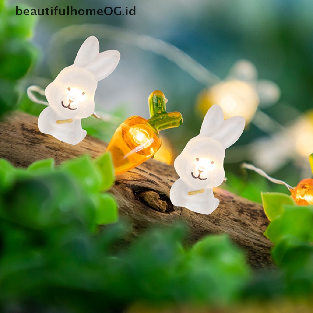 // Beautifulhomeog.id// 1Pc 1M LED Bunny String Lights Dekorasi Paskah Sovenir Pesta Dengan Kotak **