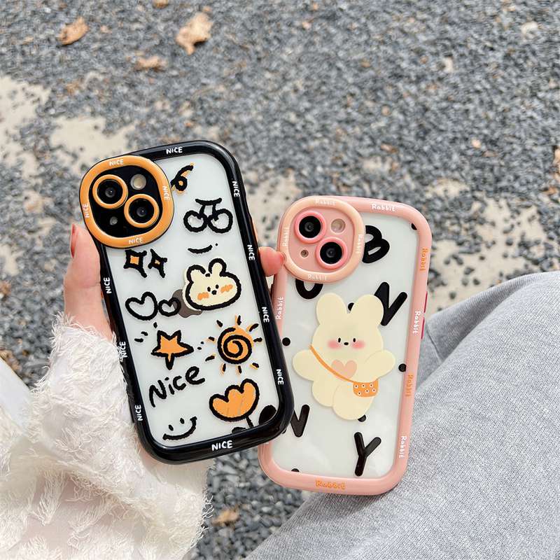 Tas Bagus Bunny Soft Case HP iP iPhone 11 12 13 14 Pro Max New Puff Casing Apple